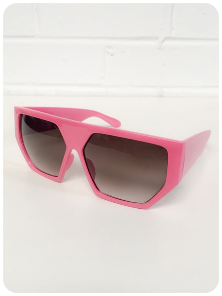 Vintage 90s Oversize Bubble Gum Geometric Hexagon Indie Rave Grunge Sunglasses Dead Stock UV400