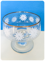 VINTAGE 1970’s DEMA SET OF 4 FLORAL DAISY SUNDAE GLASS DISHES