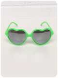 True Vintage 90s Big Oversize Neon Green Mirror Lens Heart Shape Lolita Sunglasses Brand New Dead Stock UV400