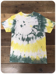 Original 80s/90s Stone Roses Style Washed Out Yellow Green White Tie Dye Tee T-Shirt Size XS