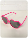 True Vintage 90s Big Oversize Neon Pink Mirror Lens Heart Shape Lolita Sunglasses Brand New Dead Stock UV400