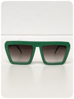 Vintage 90s Oversize Green Super Geometric Cartoon Sunglasses Dead Stock UV400