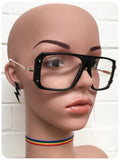 Vintage 1990s Brand New Deadstock Clear Lens TV Frame Super Geek Glasses
