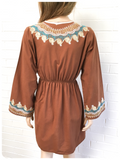 VINTAGE 70’s INDIAN EMBROIDERED COTTON DRESS SMOCK TUNIC 10 - 12