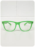 Retro 80s Neon Green Wayfarer Horn Rim Clear Lens Geek Glasses Frames Specticles