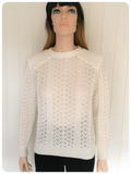 VINTAGE 1980’S QUIRKY CUTE LACY FINE KNIT JUMPER UK 10-12