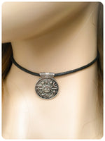 Hand Crafted Celestial Sun Moon Saturn Stars Choker Necklace