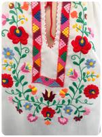 Vintage 1970s Floral Hand Embroidered Peasant Top