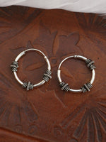 Hand Crafted 925 Sterling Silver Balinese Hoop Earrings 18mm - Penny Bizarre - 1