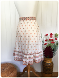 VINTAGE 70’s COTTON HIGH WAISTED GYPSY PEASANT PRAIRIE BOHO SKIRT UK6