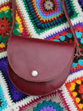 Vintage 70s Oxblood Leather Saddle Bag - Penny Bizarre - 3