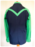 ORIGINAL VINTAGE 70’s KLEPPER NAVY GREEN CHEVRON WINDBREAKER JACKET COAT MOD SCOOTER SIZE L