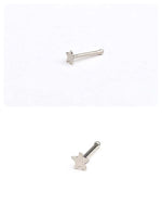 CUTE RETRO TINY SILVER STAR NOSE STUD BONE SURGICAL STEEL 7mm 0.8mm 20g