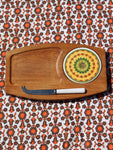 1970's Funky Mandala Tile Cheese Board & Knife - Penny Bizarre - 1