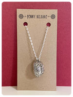 HAND CRAFTED 3D SILVER BIG BRAIN ANATOMY NECKLACE PSYCHOLOGY QUIRKY ZOMBIE RETRO