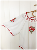 VINTAGE 1970’s EMBROIDERED PEASANT GYPSY BLOUSE BOHO TOP UK8-14