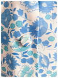 VINTAGE 1950’s FLOWER POWER BLUE SHEER DUSTER HOUSE COAT DRESSING GOWN UK8-12
