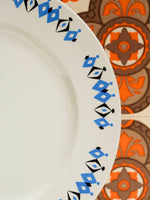 1960's Crown Clarence Geometric Pattern Dinner Plates x 2 - Penny Bizarre - 2