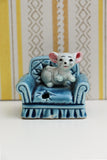 Vintage 60's 70's Mouse On A Sofa Ceramic Ornament Collectable - Penny Bizarre - 1