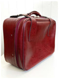 VINTAGE 1960’s 70’s CONSTELLATION FAUX LEATHER BURGUNDY OXBLOOD LUGGAGE WEEKEND BAG CASE
