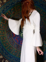 Vintage 1970s White Maxi Goddess Wedding Dress - Penny Bizarre - 4