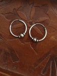 Hand Crafted 925 Sterling Silver Balinese Hoop Earrings 12mm - Penny Bizarre - 1