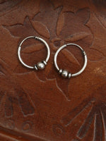 Hand Crafted 925 Sterling Silver Balinese Hoop Earrings 12mm - Penny Bizarre - 1
