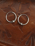 Hand Crafted 925 Sterling Silver Balinese Hoop Earrings 12mm - Penny Bizarre - 1