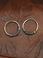 Hand Crafted 925 Sterling Silver Balinese Hoop Earrings 14mm - Penny Bizarre - 2