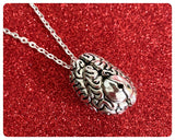 HAND CRAFTED 3D SILVER BIG BRAIN ANATOMY NECKLACE PSYCHOLOGY QUIRKY ZOMBIE RETRO