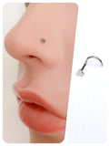 CUTE RETRO TINY SILVER HEART NOSE STUD SCREW SURGICAL STEEL 7mm 0.8mm 20g