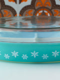 1960's Pyrex Snowflake Lidded Divided Cooking Serving Dish - Penny Bizarre - 2