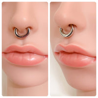 CHUNKY SILVER HORSESHOE SEPTUM RING CLICKER SURGICAL STEEL 16g 1.2mm