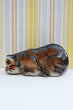 Large Vintage Crouching Tabby Cat Ceramic Ornament - Penny Bizarre - 3