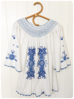 VINTAGE 1970’s EMBROIDERED PEASANT GYPSY BLOUSE BOHO TOP UK8-14