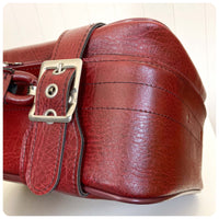 VINTAGE 1960’s 70’s CONSTELLATION FAUX LEATHER BURGUNDY OXBLOOD LUGGAGE WEEKEND BAG CASE