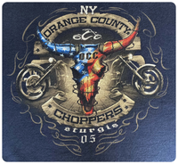 VINTAGE Y2K RETRO 2005 U.S AMERICAN NEW YORK OCC ORANGE COUNTY CHOPPERS STURGIS BIKER MOTORBIKE SKULL NAVY BLUE CREW SWEATSHIRT SWEATER JUMPER L XL