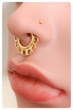 GOLD LACE TRIBAL FAN INDIAN SEPTUM CLICKER RING BOHO 16g 1.2mm