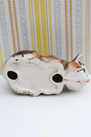 Large Vintage Crouching Tabby Cat Ceramic Ornament - Penny Bizarre - 6