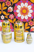 Hand-made Wooden Russian Dolls Set Tiger Cat - Penny Bizarre - 3