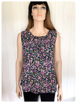 VINTAGE 1970’s HAND MADE DITSY FLORAL PEASANT BLOUSE VEST BOHO TOP UK12