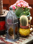 Medium Hand Crafted Silvery Moroccan Lantern - Penny Bizarre - 1