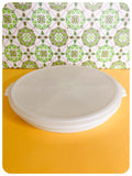 VINTAGE 70’s TUPPERWARE PARTY SUSAN LARGE DIVIDED STORAGE CONTAINER WITH LID RETRO KITCHENALIA