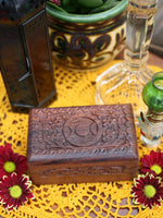 Hand-made Indian Wooden Box Triple Moon - Penny Bizarre - 1