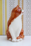 Vintage Ginger Tuxedo Cat Ceramic Ornament - Penny Bizarre - 4