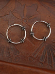 Hand Crafted 925 Sterling Silver Balinese Hoop Earrings 17mm - Penny Bizarre - 1