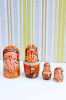 Hand-made Wooden Russian Dolls Set Ganesh Elephant - Penny Bizarre - 3