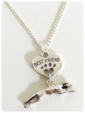 Silver Plated Whippet Greyhound Lurcher Sighthound Best Friend Heart Necklace