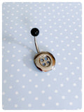 CUTE KITSCH RETRO BUTTON SURGICAL STEEL NAVEL BELLY BAR RING BOHO BODY PIERCING