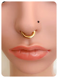 CHUNKY GOLD HORSESHOE SEPTUM RING CLICKER SURGICAL STEEL 16g 1.2mm